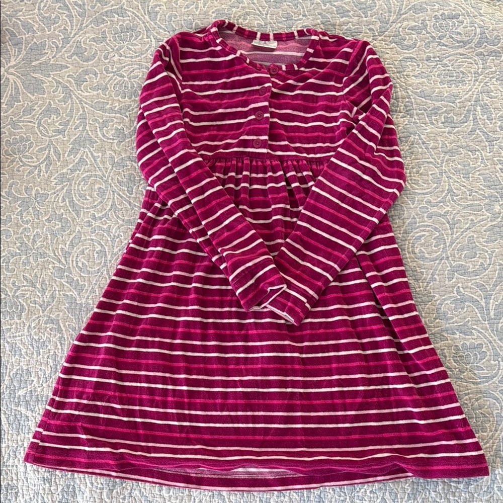 Striped Pink and White Long Sleeve Dress